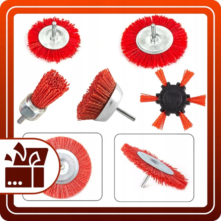 Szczotki druciane nylonowe do wkrętarki wiertarki do drewna zestaw 5