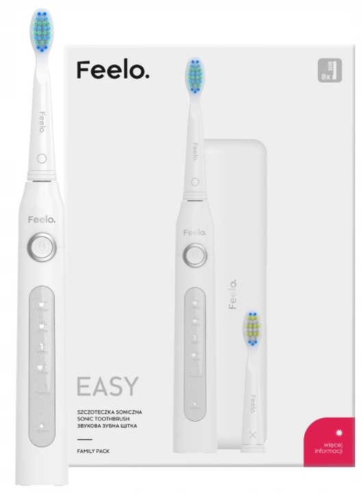 Szczoteczka elektryczna dla dzieci 7+ do zębów FEELO EASY 8 końcówek