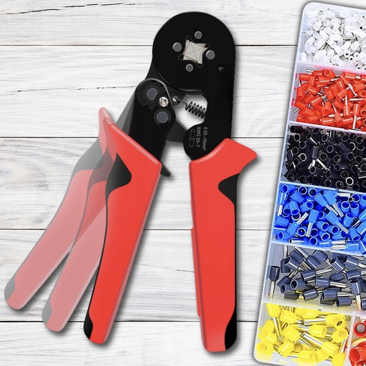 ZACISKARKA DO TULEJEK KONEKTORÓW PRZEWODÓW PRASKA DO KABLI ZESTAW 1500szt