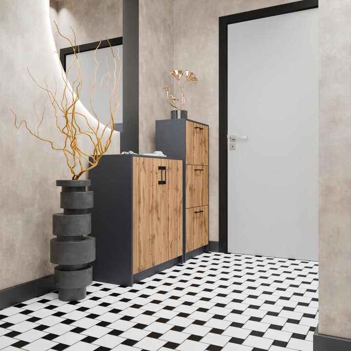 Komoda szafka 2D GRAFIT-WOTAN dwudrzwiowa regał antracyt ROB