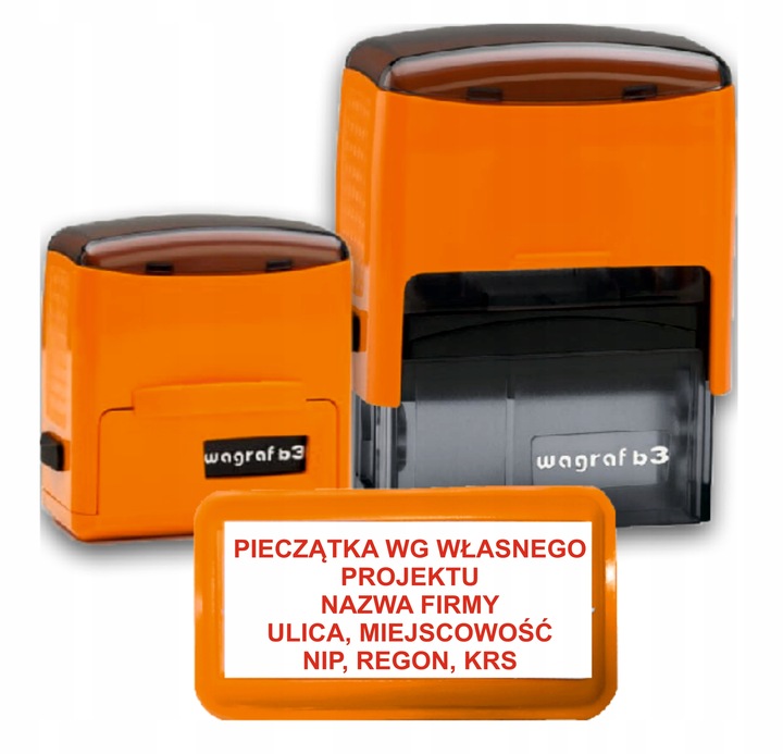 Pieczątka firmowa Wagraf B3s do 6 linii tekstu 12-kolorów obudowy