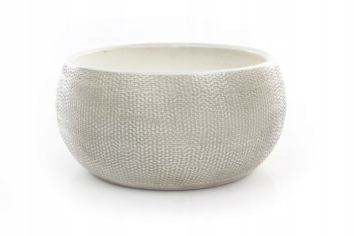 niska osłonka z ceramiki PORTO BOWL 27/13 biała niska doniczka ceramiczna