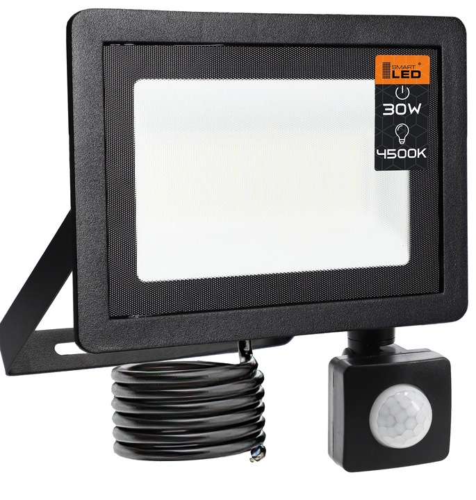 Naświetlacz LED SLIM 30W halogen czujnik ruchu zmierzchu reflektor