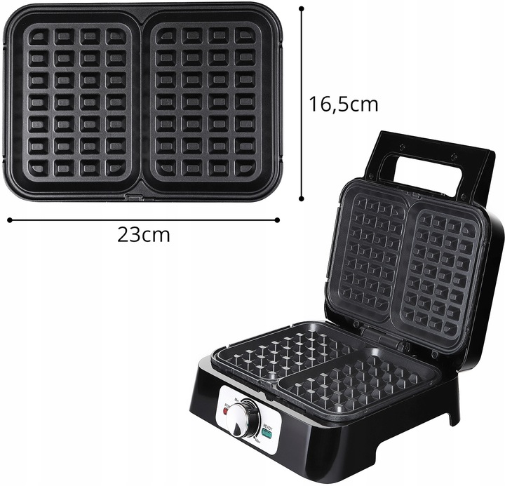 GOFROWNICA IDEAL 2DUŻE CHRUPIĄCE GOFRY MOCNA 2000W NIEPRZYWIERAJĄCA