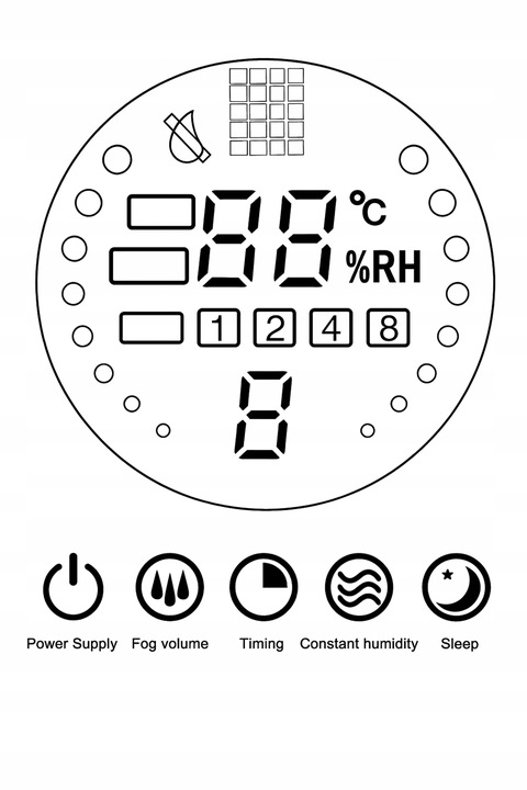 NAWILŻACZ POWIETRZA DYFUZOR ZAPACHOWY HIGROMETR TIMER PILOT TERMOMETR