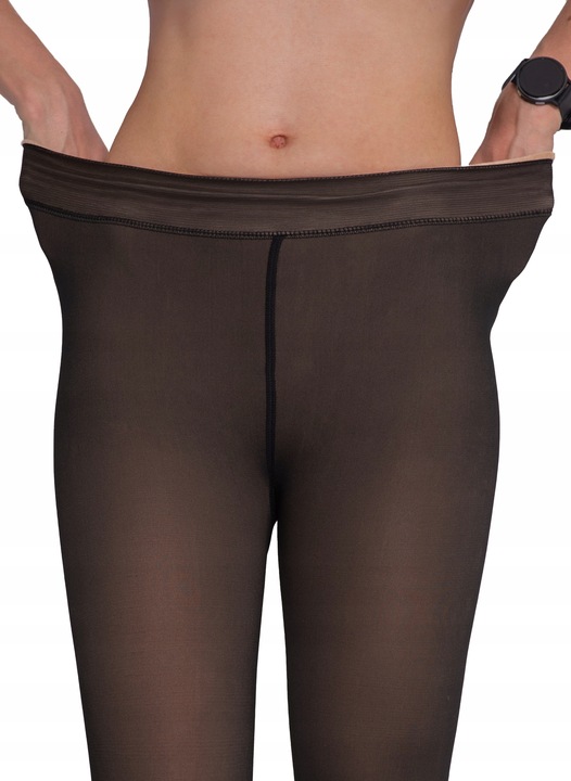 Ciepłe Rajstopy Grube Damskie Ocieplane Matowe Gładkie Zimowe Rajtuzy L/XL