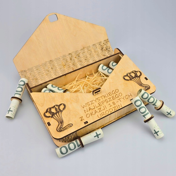 PUDEŁKO NA PIENIĄDZE PREZENT NA URODZINY CHRZEST ROCZEK PAMIĄTKA