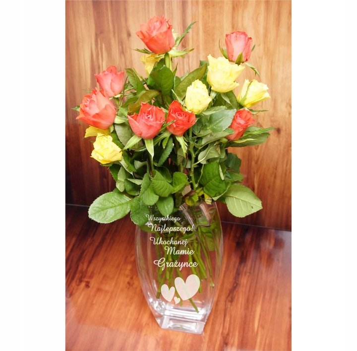 Wazon na kwiaty w pudełku z grawerem Prezent Dzień nauczyciela,