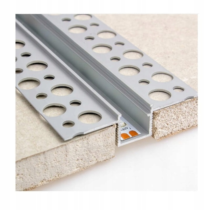 Zestaw PROFIL LED ALUMINIOWY do PŁYT karton-gips GK GIPSOWYCH + klosz