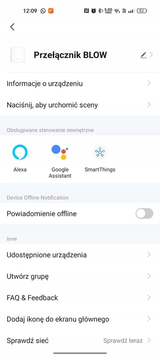 PRZEKAŹNIK PRZEŁĄCZNIK WŁĄCZNIK ŚWIATŁA 16A WiFi DOPUSZKOWY TUYA SMART