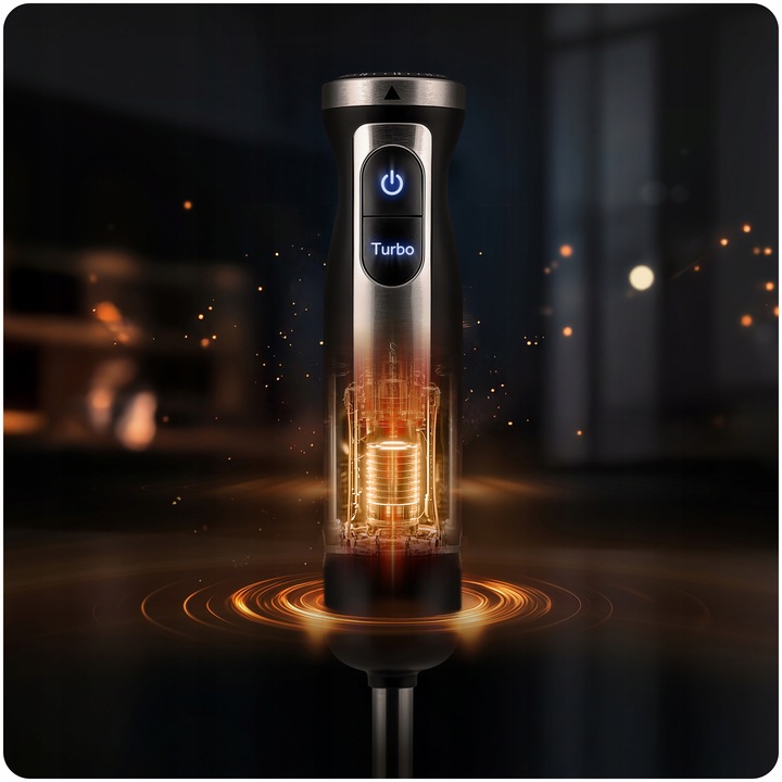 Blender ręczny 1500W czarny Berdsen tytanowe ostrza wielofunkcyjny 5w1