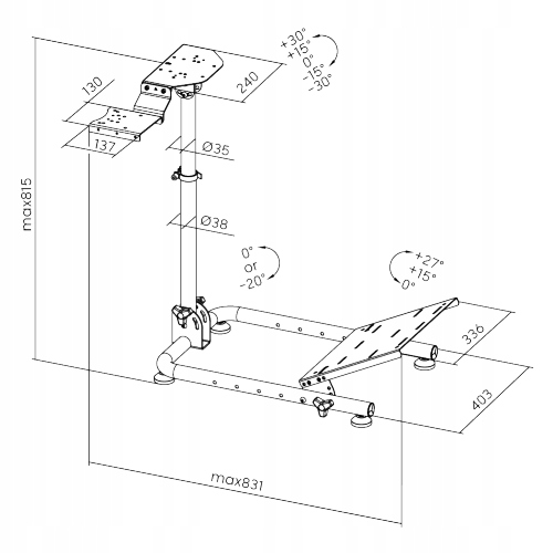 Stojak do kierownicy Logitech G29 regulowany stelaż stabilny