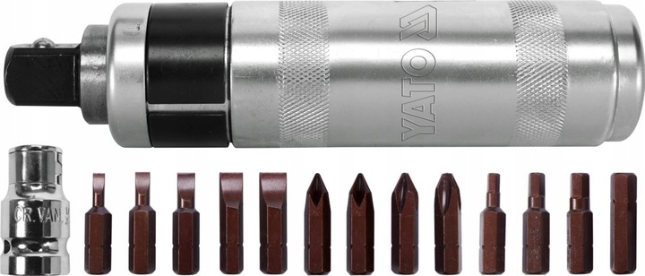 WKRĘTAK UDAROWY DO PODBIJANIA + BITY ZESTAW 15el. YATO