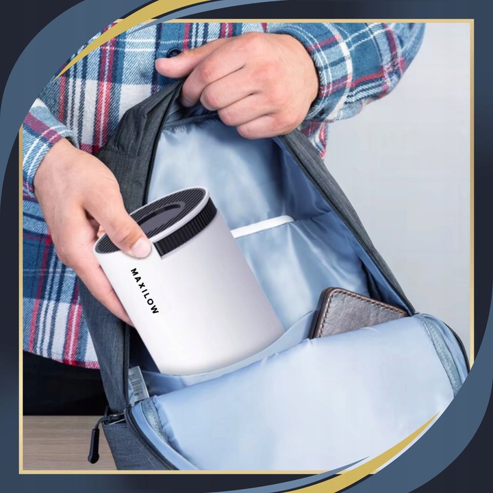 PROJEKTOR RZUTNIK 4K OBROTOWY Z GŁOŚNIKIEM PRZENOŚNY LED ANDROID WIFI