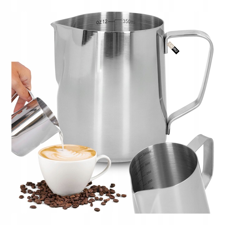 DZBANEK DO SPIENIANIA MLEKA 350 ML MLECZNIK STALOWY STAL NIERDZEWNA