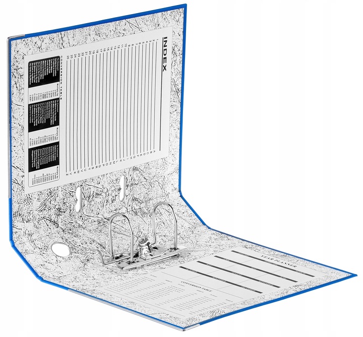 Segregator Niebieski z szyną A4 - 75 mm 10 sztuk