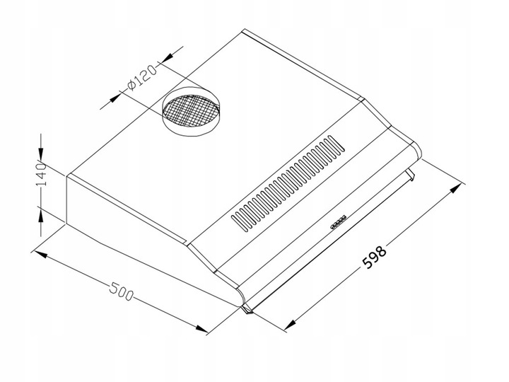 OKAP PODSZAFKOWY KUCHENNY 60cm BERDSEN CZARNY 10A