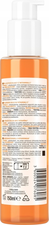 Żel Do Mycia Twarzy Oczyszczający Loreal Revitalift Clinical Z Witaminą C