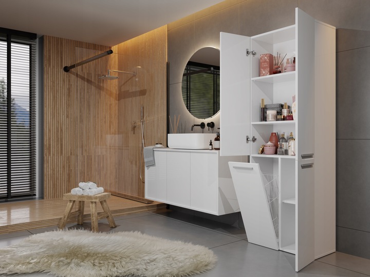 SZAFKA REGAŁ SŁUPEK NEL DD 1K KOSZ 60CM BIEL