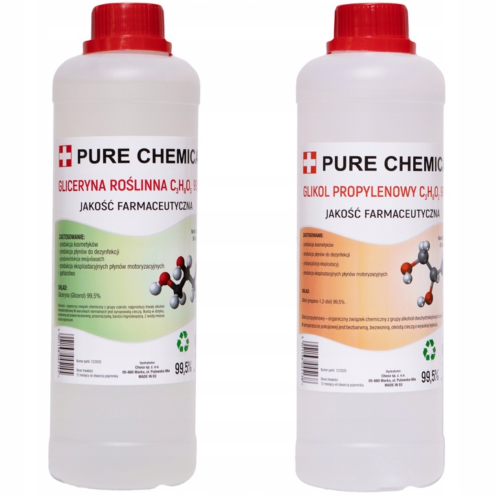 Gliceryna + Glikol JAKOŚĆ FARMECEUTYCZNA GLIKOL I GLICERYNA ~1,2kg 1L