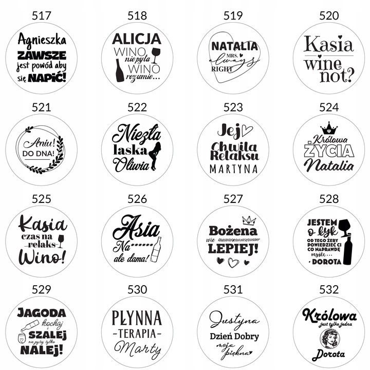 KIELISZEK Z GRAWEREM ZŁOTY PREZENT DLA NIEJ NA URODZINY 18 20 30 40 50