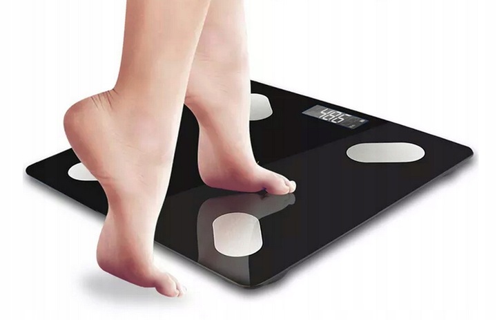 WAGA ŁAZIENKOWA BLUETOOTH SMART INTELIGENTNA ANALITYCZNA BMI DO 180KG