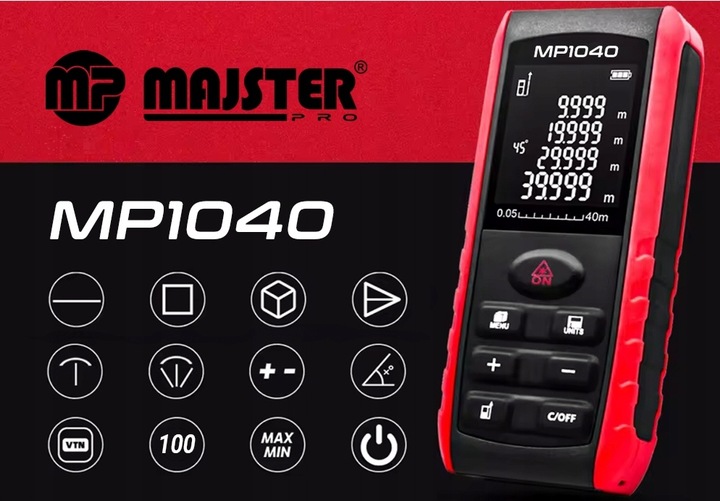 DALMIERZ LASEROWY 40M CYFROWY MIERNIK POZIOMICA LASEROWA MP1040
