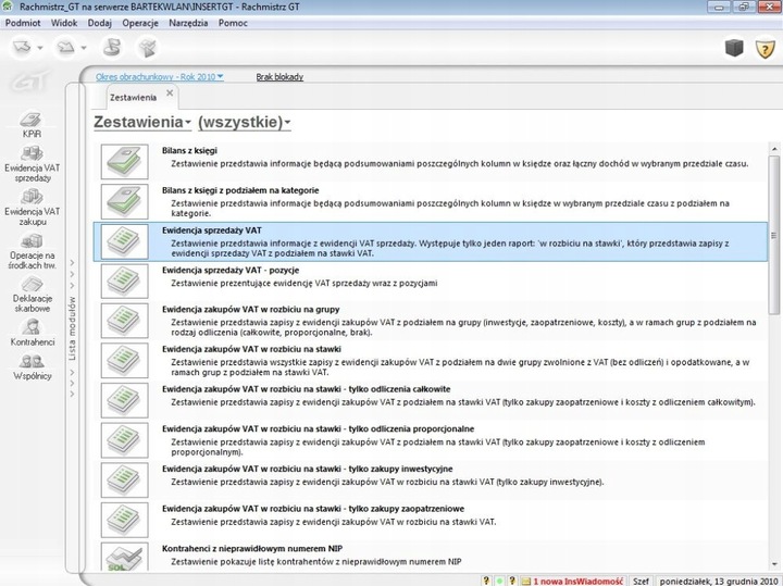 Program INSERT Rachmistrz GT