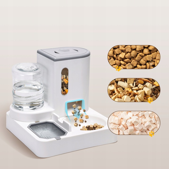 AUTOMATYCZNY PODAJNIK WODY I KARMY MISKA DLA KOTA I PSA DOZOWNIK 2W1