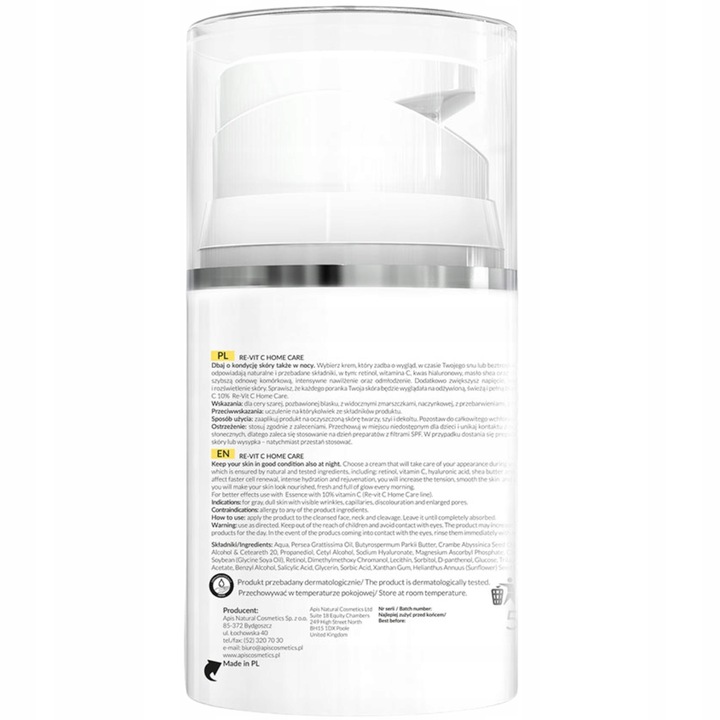 APIS Re-Vit C Odbudowujący krem na noc z retinolem i witaminą C 50ml