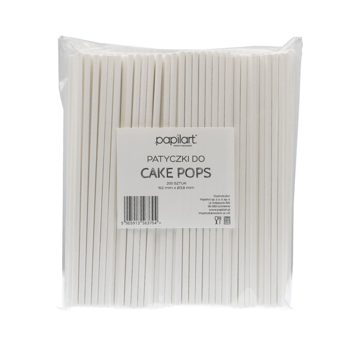 Patyczki do lizaków Cake Pops 3,8 x 152 mm - 200 szt.