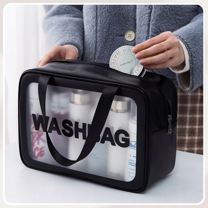 3w1 KOSMETYCZKA PRZEZROCZYSTA TRANSPARENTNA PODRÓŻNA ORGANIZER DO SAMOLOTU