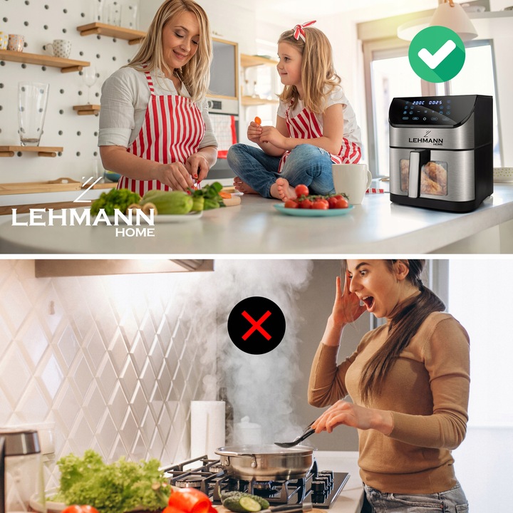FRYTKOWNICA BEZTŁUSZCZOWA 1800W AIRFRYER 8L NIEPRZYWIERAJĄCA 12