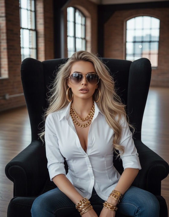 Koszula Damska Dopasowana elegancka bawełna długi rękaw Slim Fit