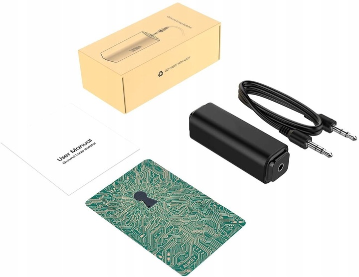 Izolator Szumów Pętli Uziemienia Audio Aukey Gi-l1 Kabel Profesjonalny