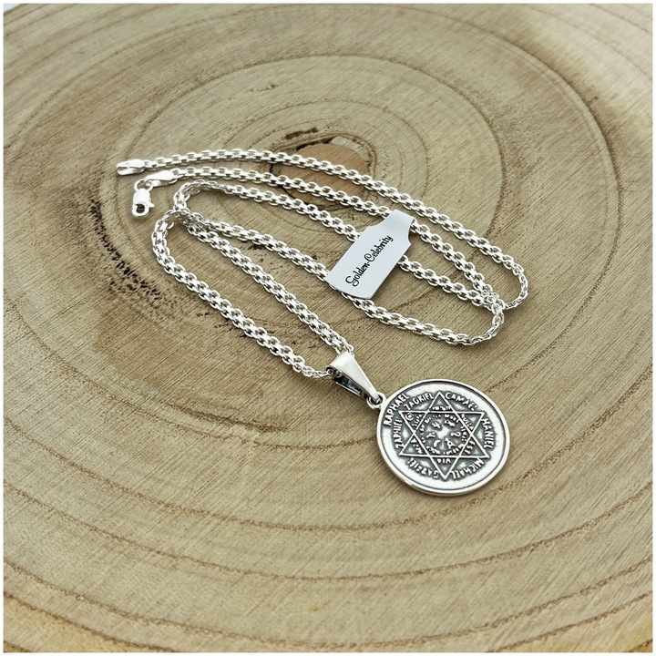 NASZYJNIK SREBRO 925 BISMARK TALIZMAN 7 ANIOLÓW ARCHANIOLÓW PIECZĘC AMULET