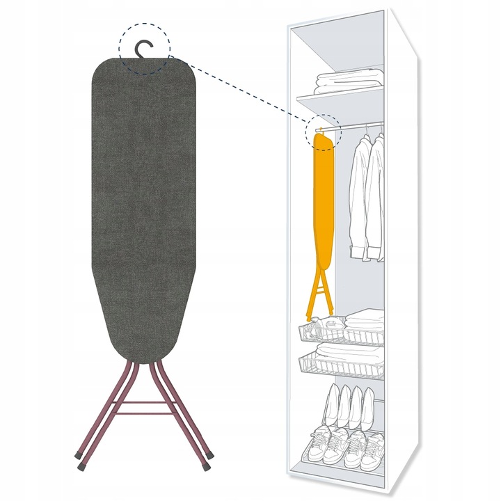 Mała deska do prasowania RORETS TEMPO ROSE do hotelu