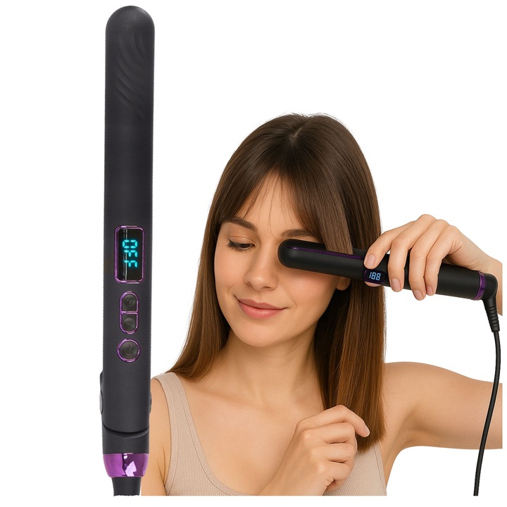 Prostownica do włosów ceramiczna 2w1 Kręci Loki LED Szybkie