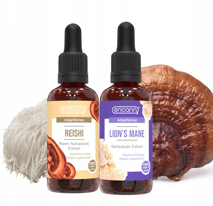 Encann Lion's Mane (Soplówka Jeżowata) + Reishi w płynie ekstrakt 2x 50 ml