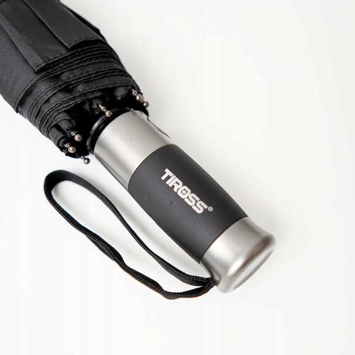 PARASOL PARASOLKA AUTOMATYCZNY WIATROODPORNY CZARNY TIROSS