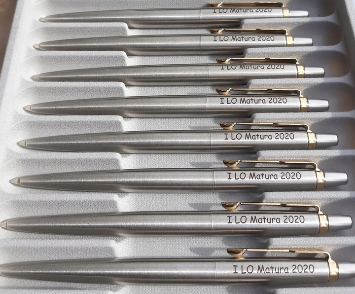 Długopis Parker Jotter Stalowy GT 23k Złocenia na Prezent z Grawerem Napis