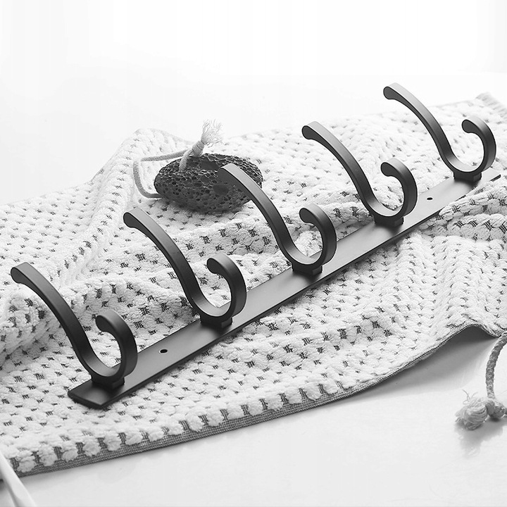 WIESZAK ŚCIENNY NA KURTKI UBRANIA KLUCZE LOFTOWY CZARNY PRZYKRĘCANY