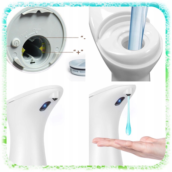 DOZOWNIK DO MYDŁA PŁYNU Czujnik AUTOMATYCZNY Bezdotykowy DYSPENSER 200 ml