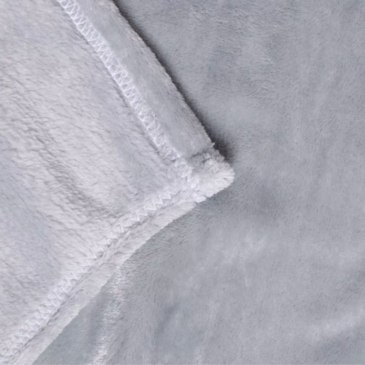 KOC GŁADKI NA PREZENT NARZUTA NA ŁÓŻKO PLED 200X220 CM SZARY CIEPŁY DUŻY