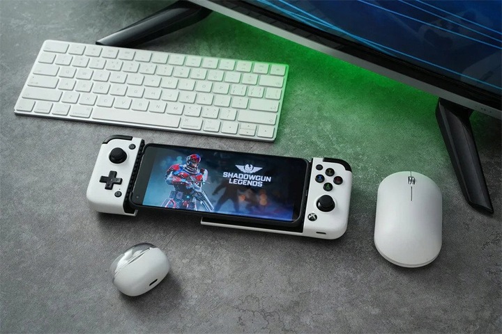 Kontroler mobilny GameSir X2 Pro Biały, wejście USB-C z uchwytem na telefon