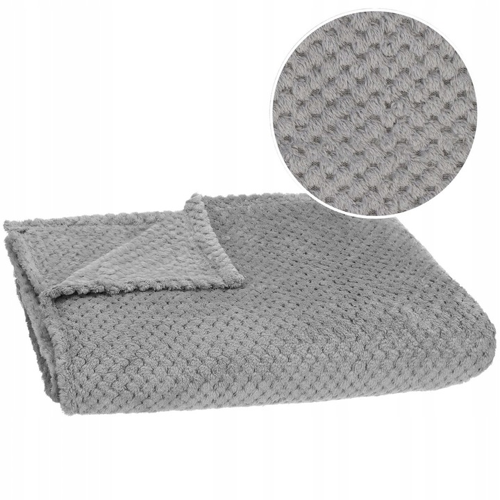 GRUBY KOC CIEPŁY NARZUTA DWUSTRONNA NA ŁÓŻKO KANAPĘ 150x200 cm PLED MIĘKKI