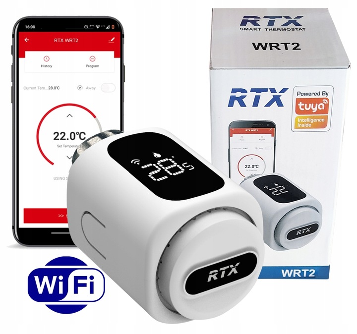 Głowica Termostatyczna RTX Termostat do grzejnika WiFi TUYA Smart