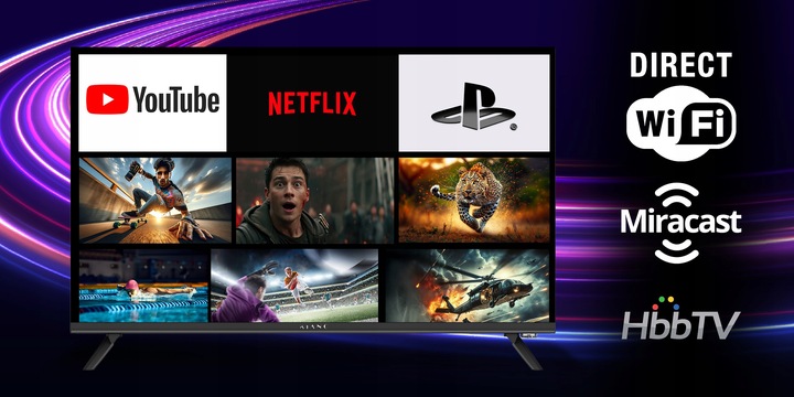 Telewizor bezramkowy LED direct Kiano KE32 Smart TV HD Ready czarny