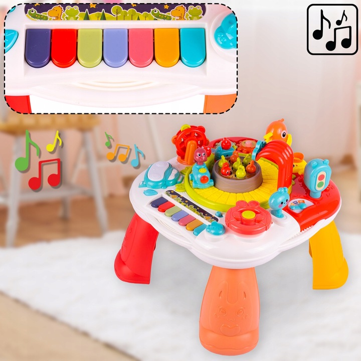 STOLIK EDUKACYJNY INTERAKTYWNY PIANINKO CIUCHCIA PIANINKO BĘBENEK PTASZEK