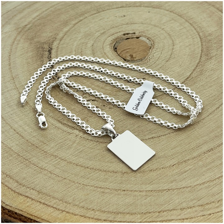 ŁAŃCUSZEK SREBRNY MĘSKI SREBRNY NASZYJNIK NIESMIERTELNIK SREBRNY Z GRAWEREM